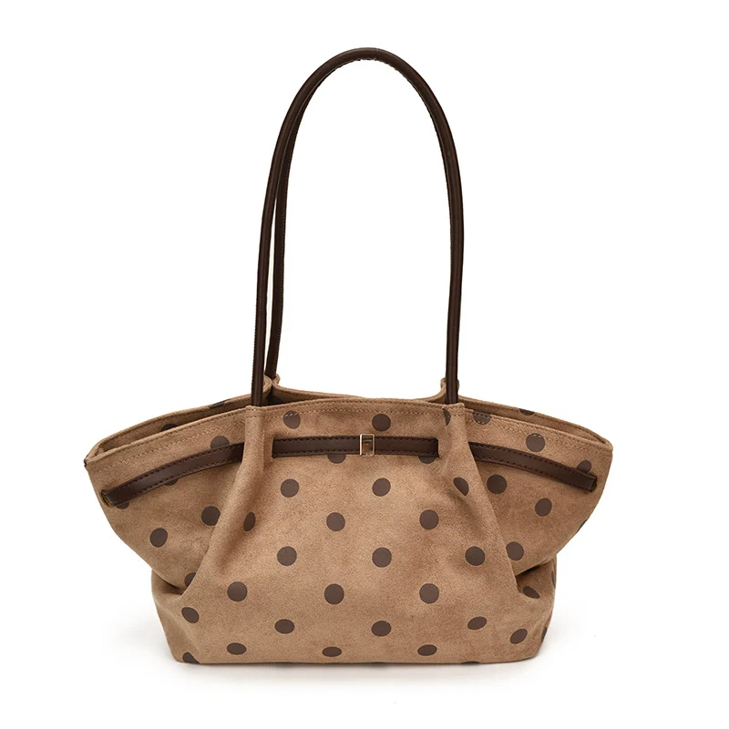 Punktierte Wildleder Schultertasche