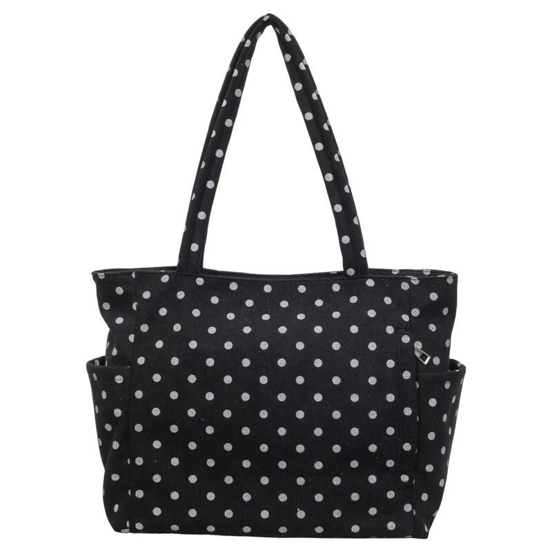 Geräumige Pünktchen-Canvas-Tasche