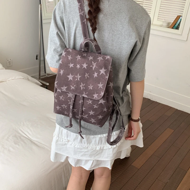 Sternenmuster Denim Rucksack