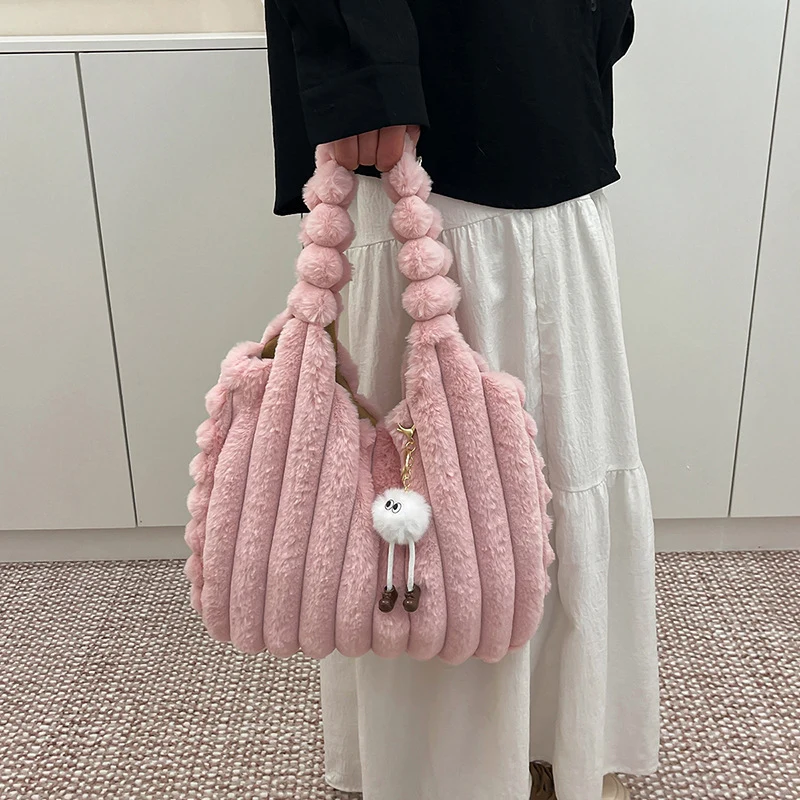 Plüsch Übergroße Schultertasche