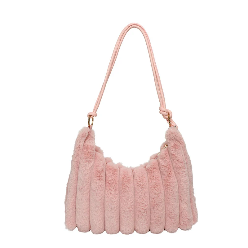 Plüsch Leopardendruck Schultertasche