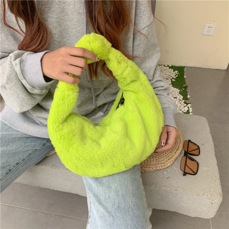 Weiche Plüsch Alltags-Handtasche
