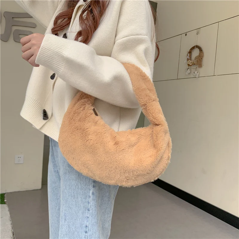 Weiche Plüsch Alltags-Handtasche