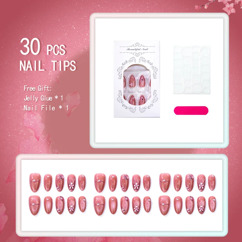 Elegantes Blumen Press-On Nagel Set