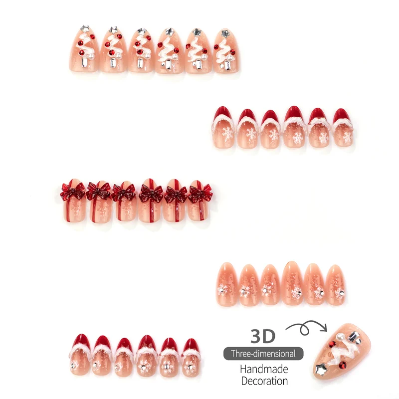 Festive Holiday Press-On Nail Art Set