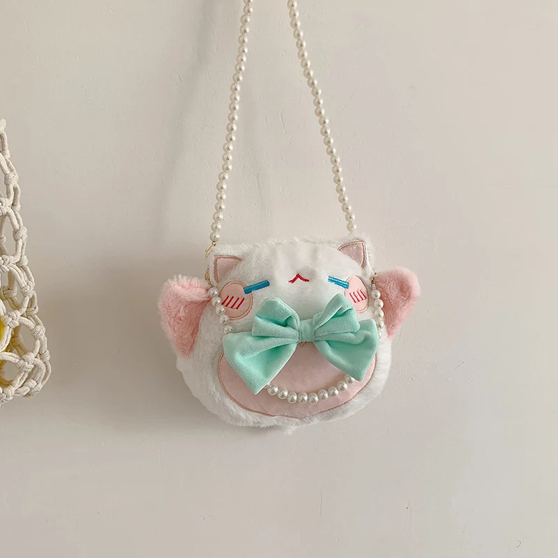 Niedliche Plüsch-Katzen-Themen-Handtasche