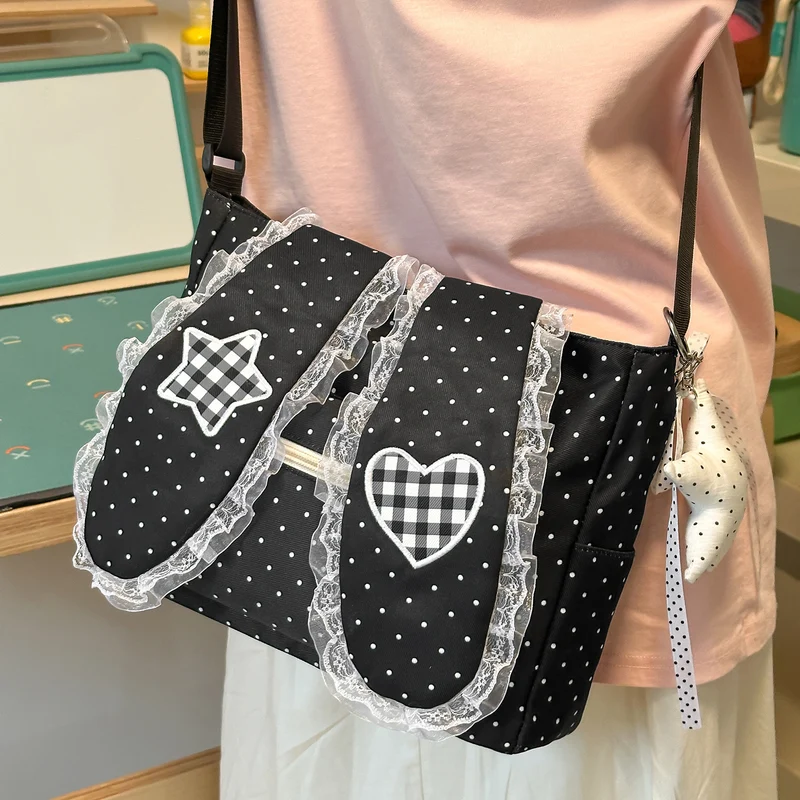 Verspielte Pünktchen Crossbody Tasche