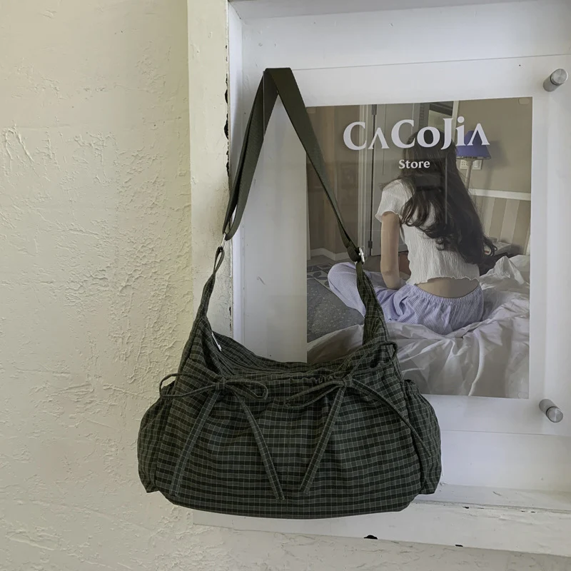 Weiche Stoff Freizeit Schultertasche