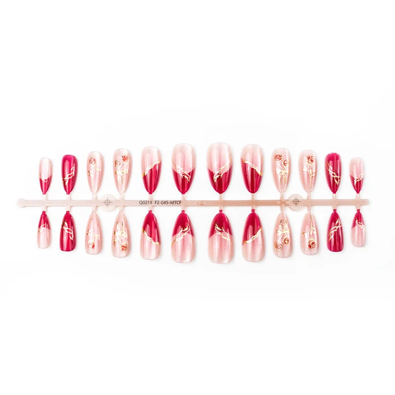 Elegantes florales Press-On-Nagelkunstset