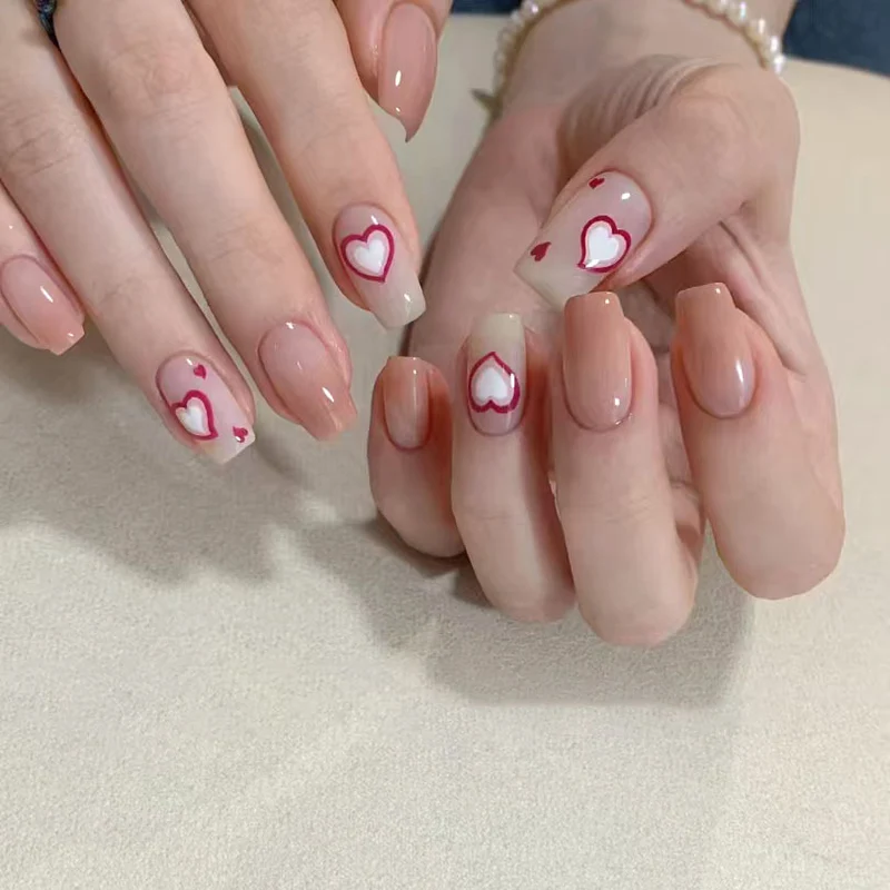 Herzdesign-Nagelkunst-Set
