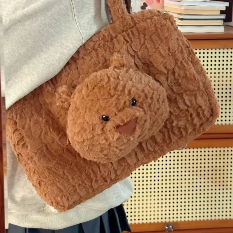 Süßes tierisches Plüsch-Shopper-Tasche