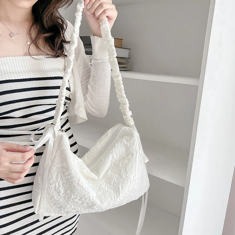 Gekräuseltes Stoff Lässiger Schultertasche