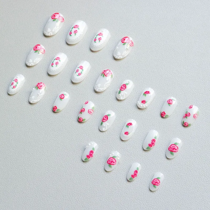 Florales Spitzen Design Nagel Kunst Set