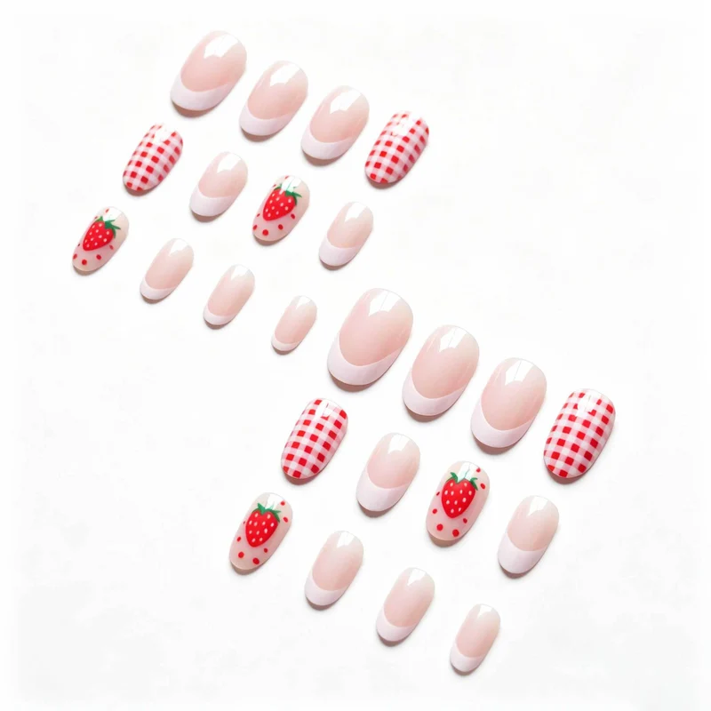 Erdbeer-Themen-Nagelkunst-Set