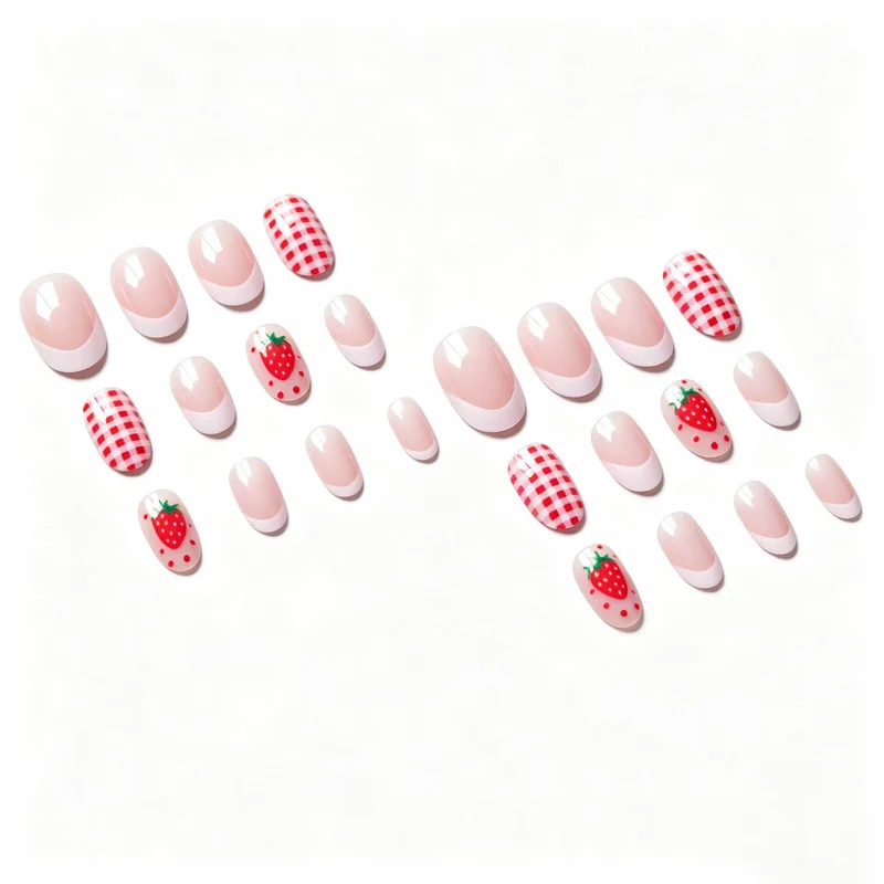 Erdbeer-Themen-Nagelkunst-Set