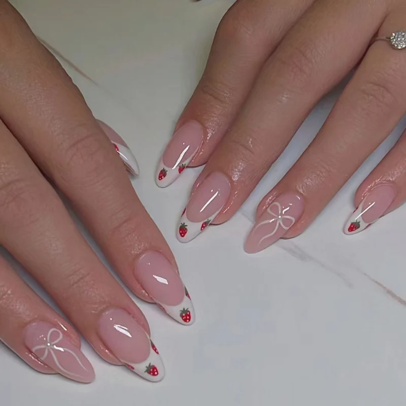 Erdbeer Design Acryl Nagelkunst Set