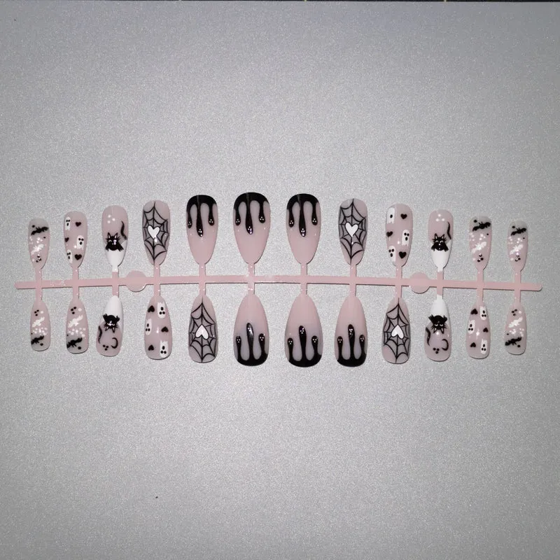 Halloween-Themen-Spinnen- und Gespenster-Nagelkunst-Set