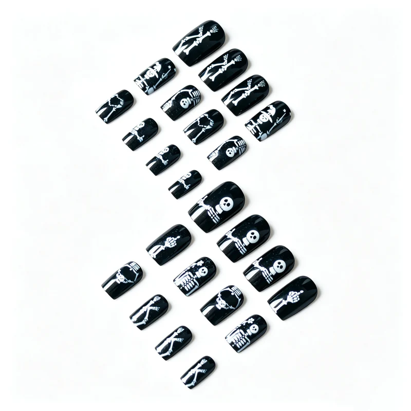 Halloween-Themen Skelett Nagel Kunst Set