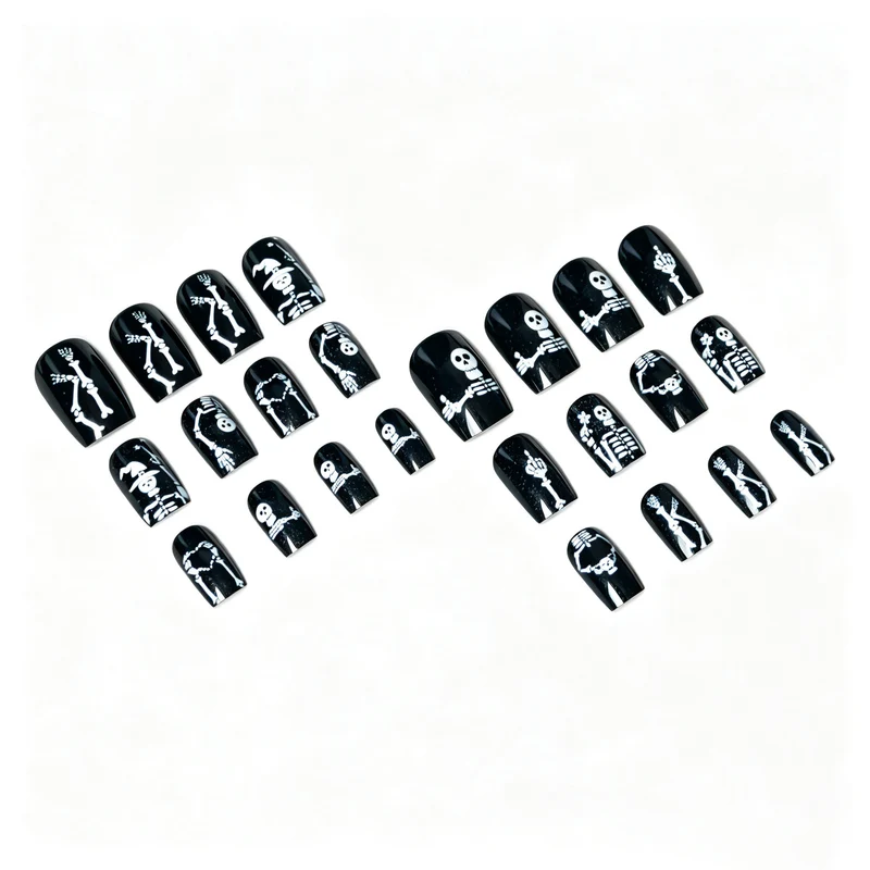 Halloween-Themen Skelett Nagel Kunst Set
