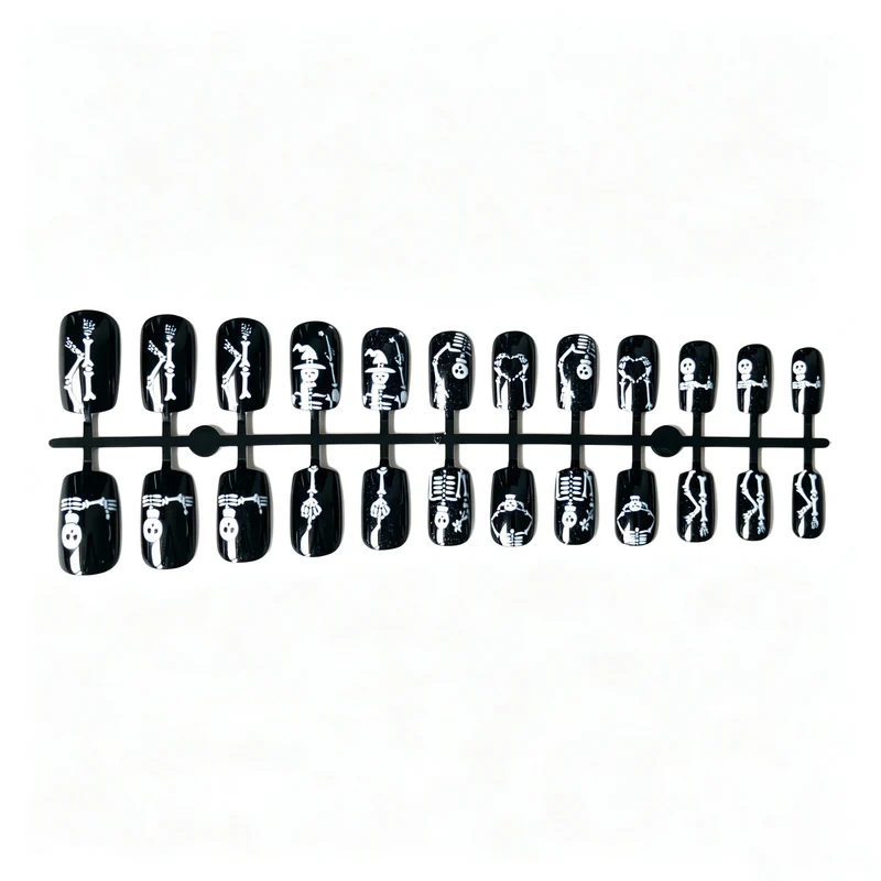 Halloween-Themen Skelett Nagel Kunst Set