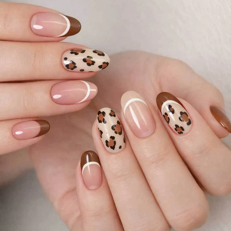 Wildtierdruck-Nagelkunst-Set