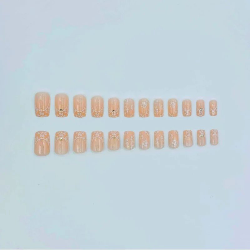 Floral French Tip Acryl-Nagelkunst-Kit
