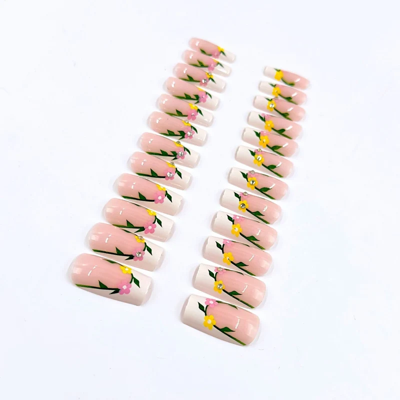 Blumen Design Acryl Nagelkunst Set