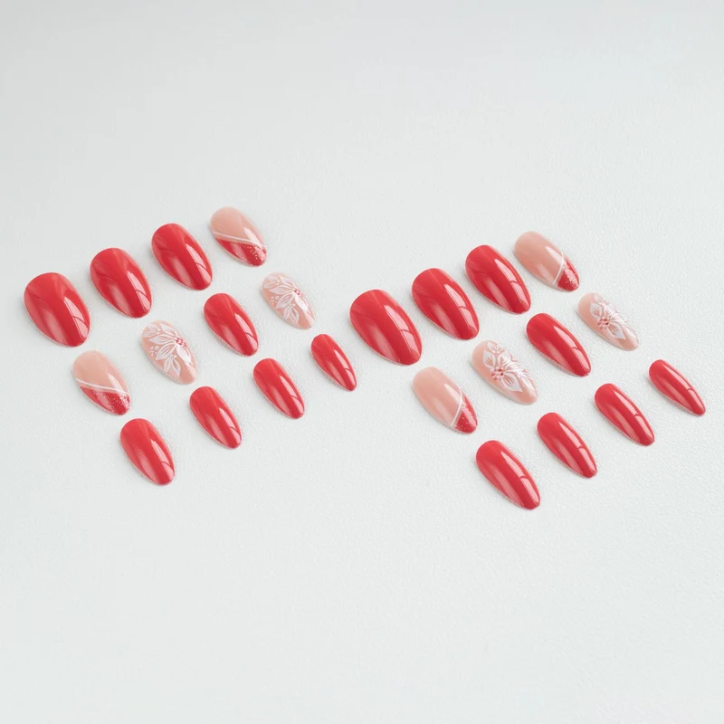 Floral Design Acrylic Nail Art
