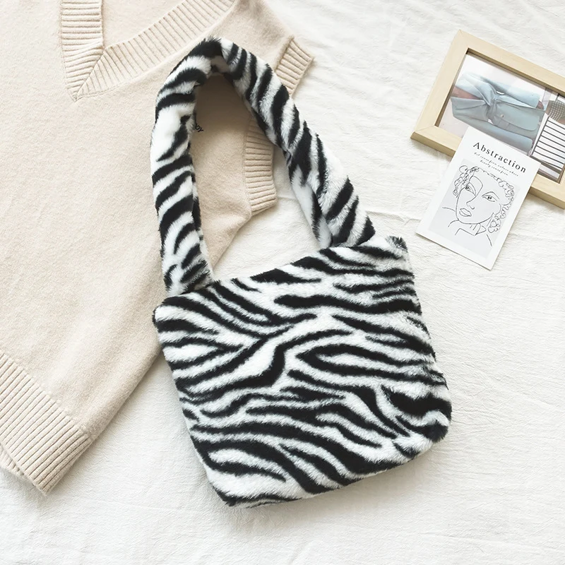 Luxuriöse Kunstfell Leopardenmuster Handtasche