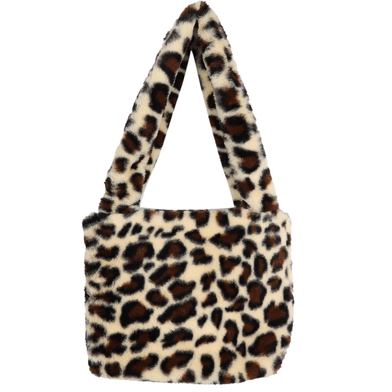 Luxuriöse Kunstfell Leopardenmuster Handtasche