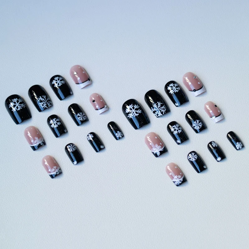 Schneeflocken-inspiriertes Acryl-Nagelkunst-Set