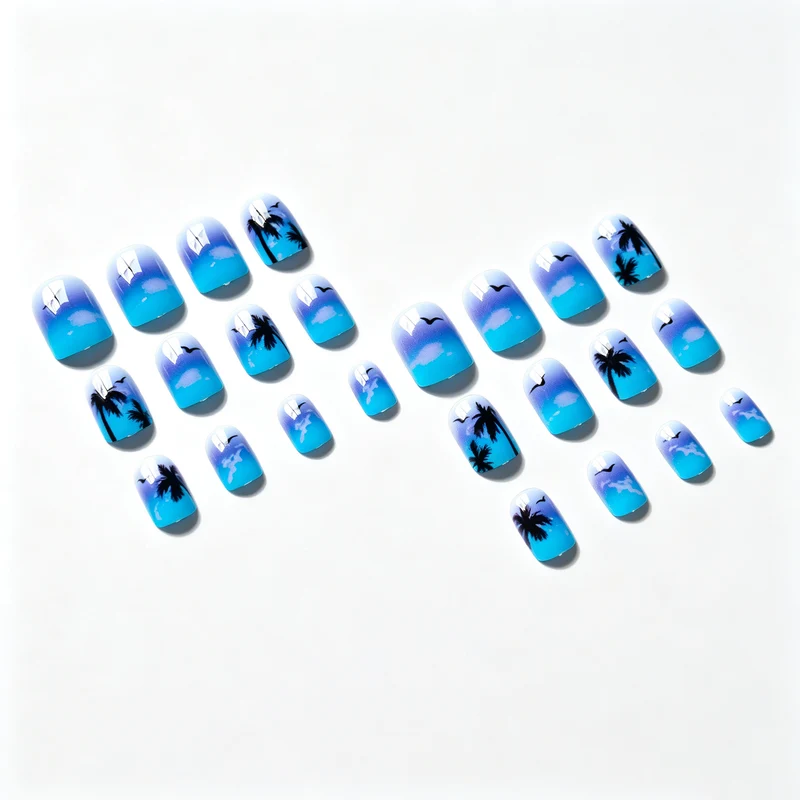 Tropischer Sonnenuntergang Nail Art Set