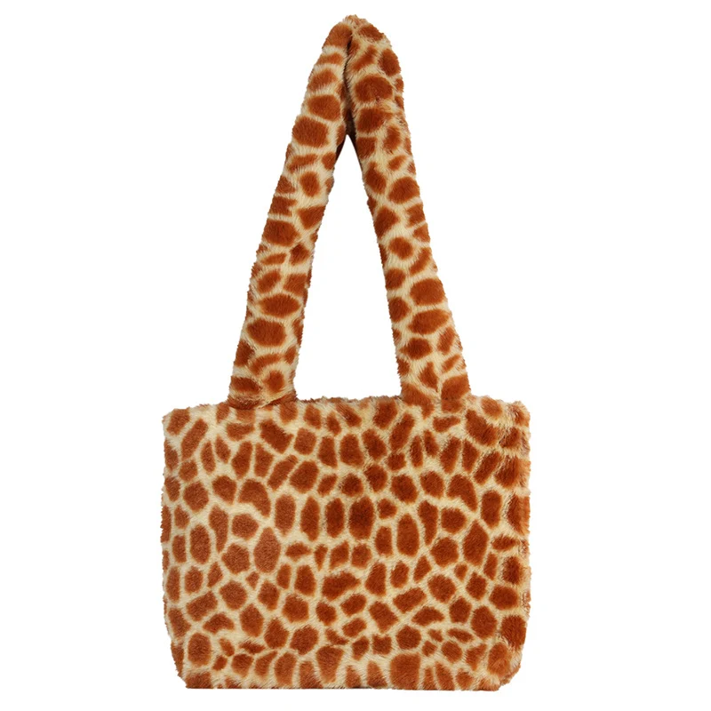 Plüsch Leopardenmuster Handtasche