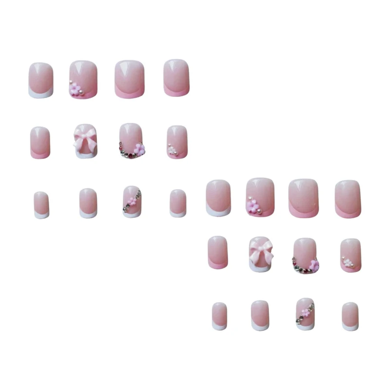 Florale und Edelstein Akzent Nagelkunst Set