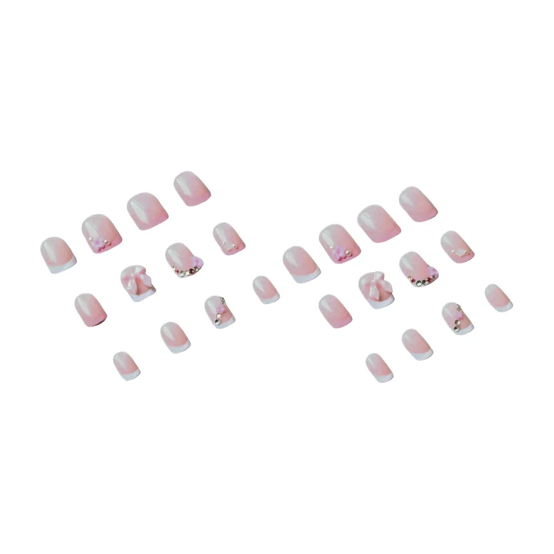Florale und Edelstein Akzent Nagelkunst Set