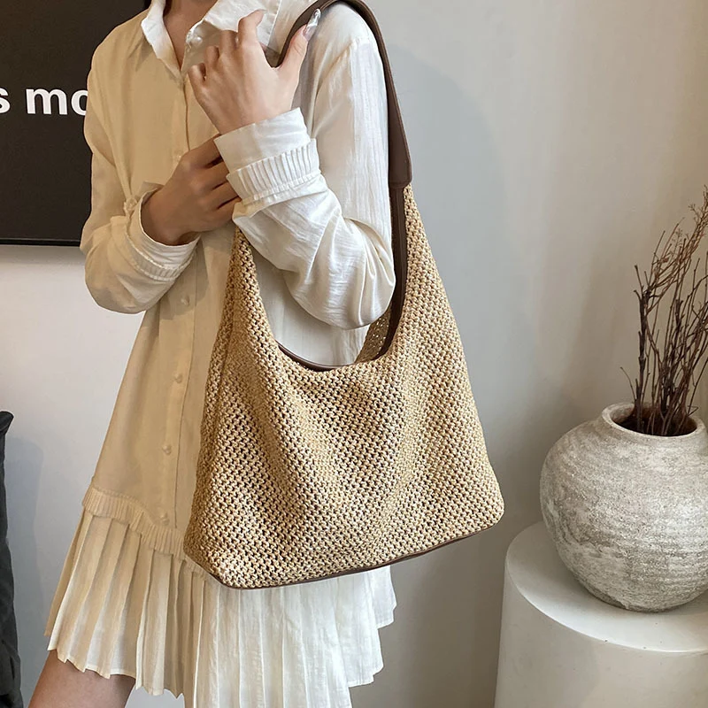 Handgewebte Strohtasche