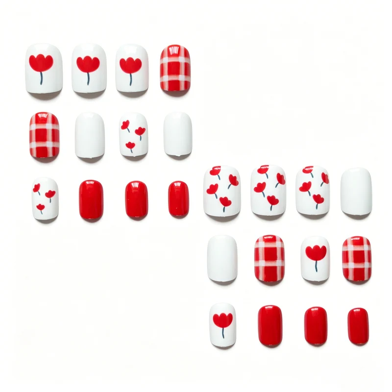 Saisonales Floral Nagelkunstdesign