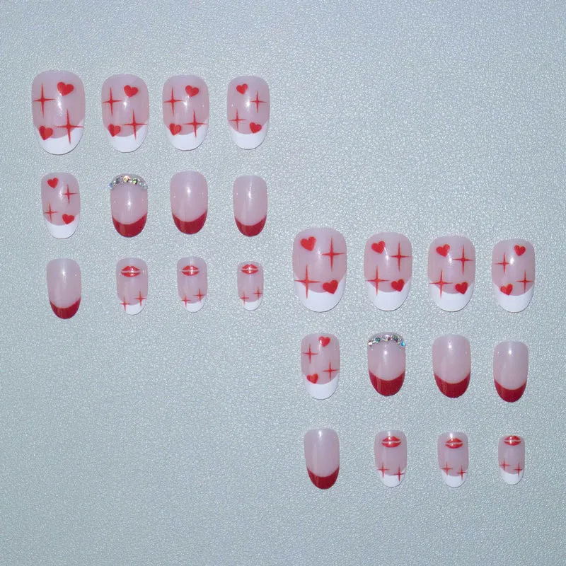 Romantisches Herz-Themen Nagelkunst Set