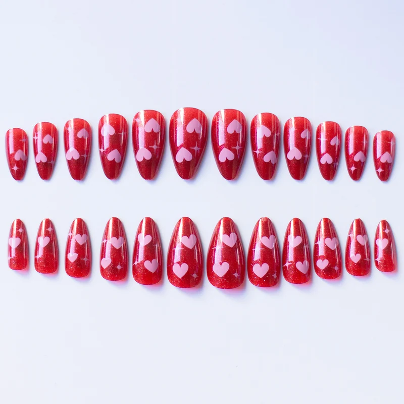 Romantisches Herz-Muster-Nagelkunst-Set