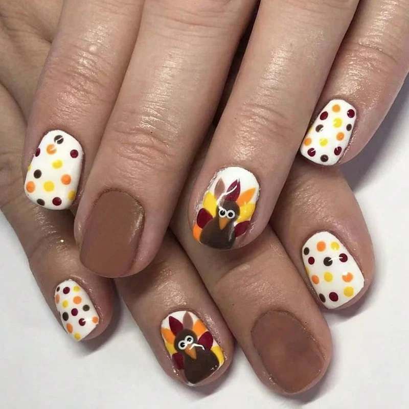 Festliches Thanksgiving-Themen-Nagelkunst-Set