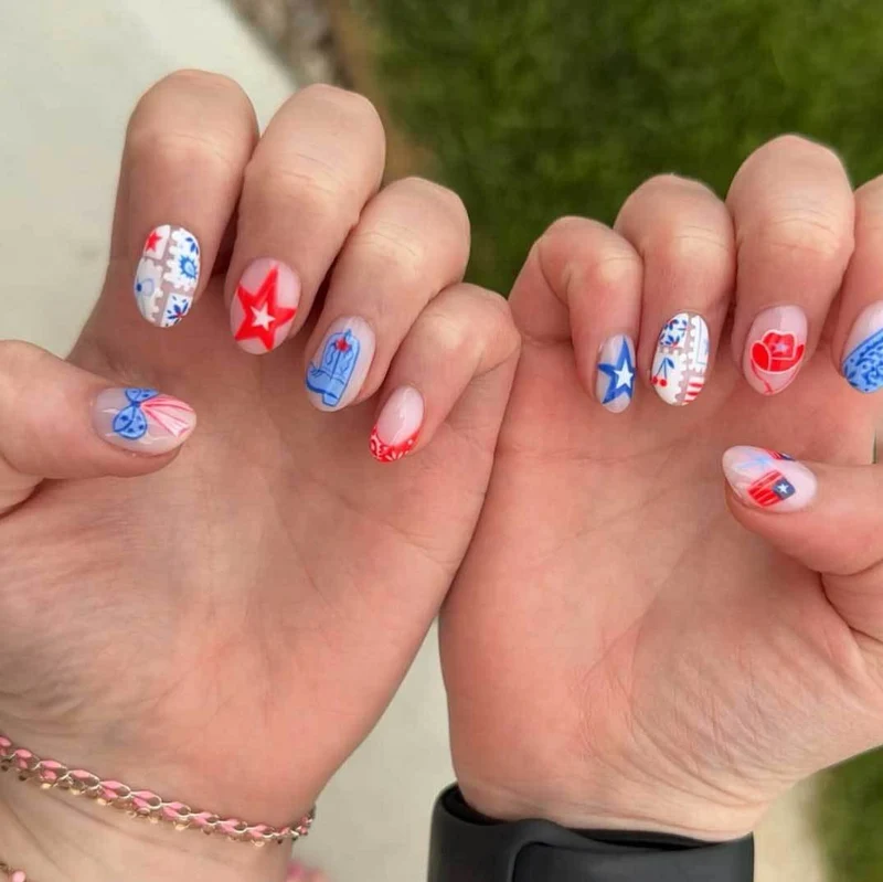 Patriotisches Nagelkunstset