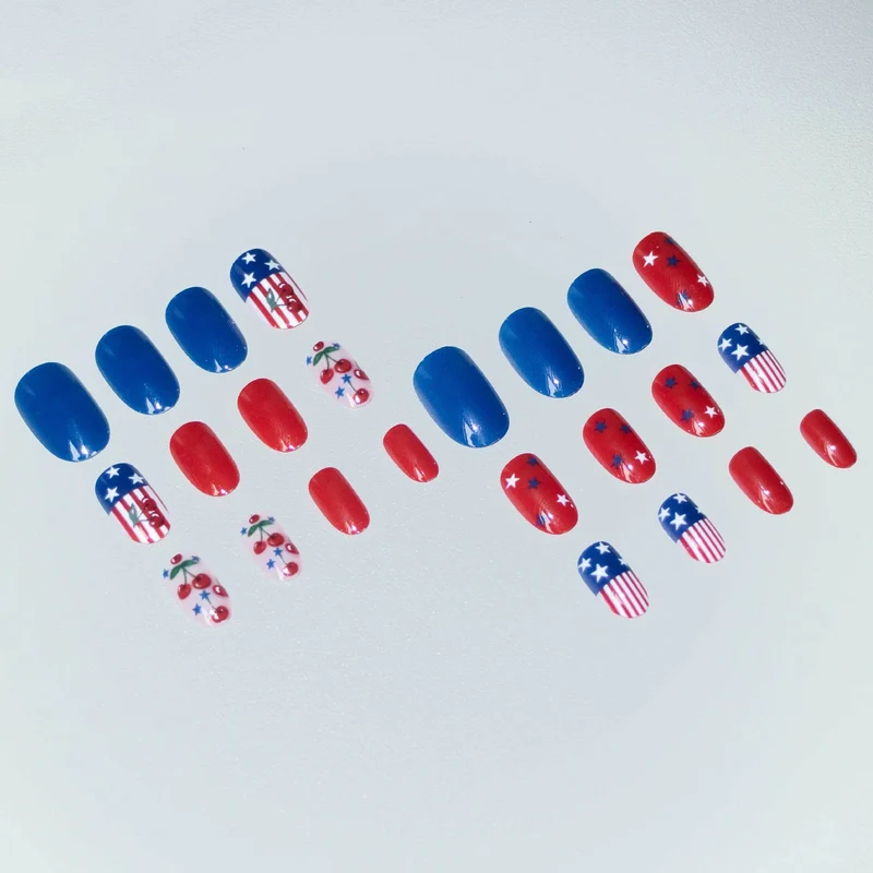 Patriotisches Kirsch-Themen-Nagelkunst-Set