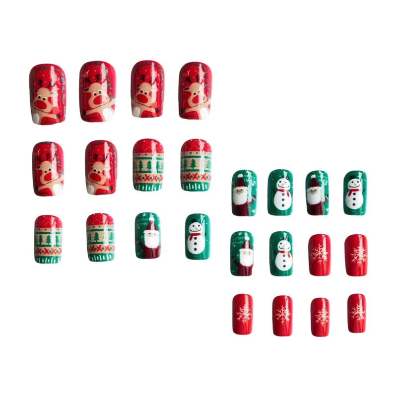 Festliche Feiertagsmotiv-Nagelkunst