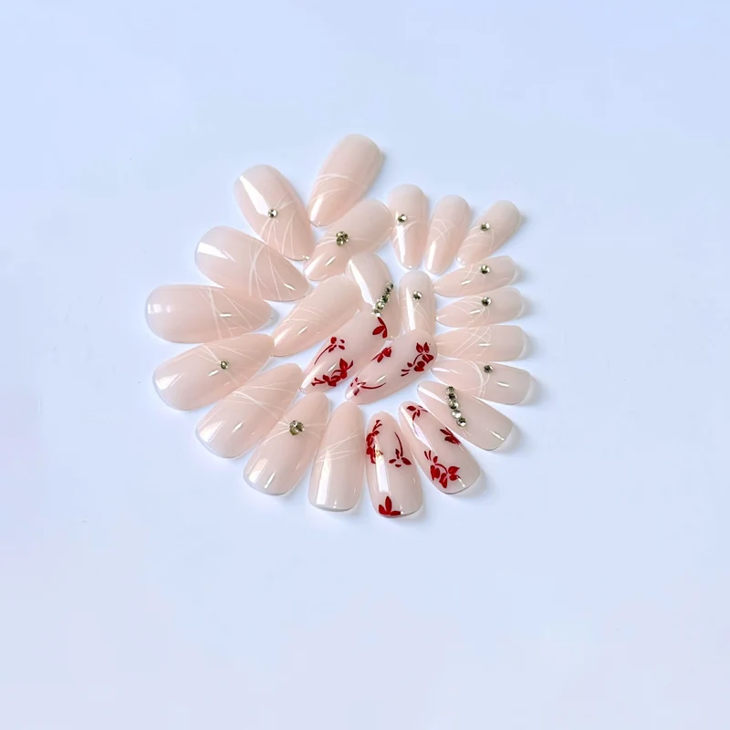 Elegantes florales Acryl-Nageldesign