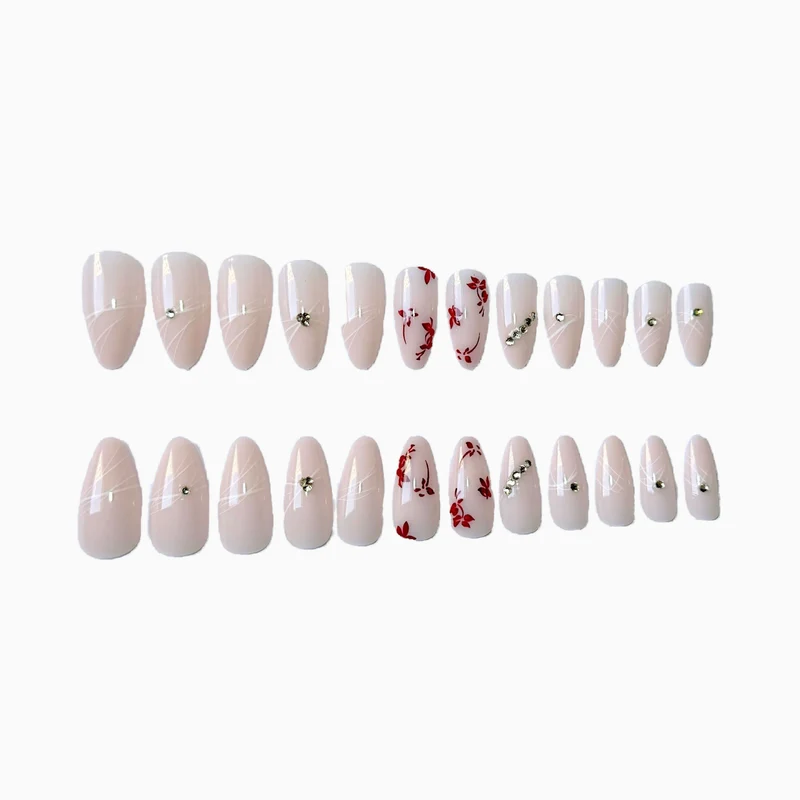 Elegantes florales Acryl-Nageldesign