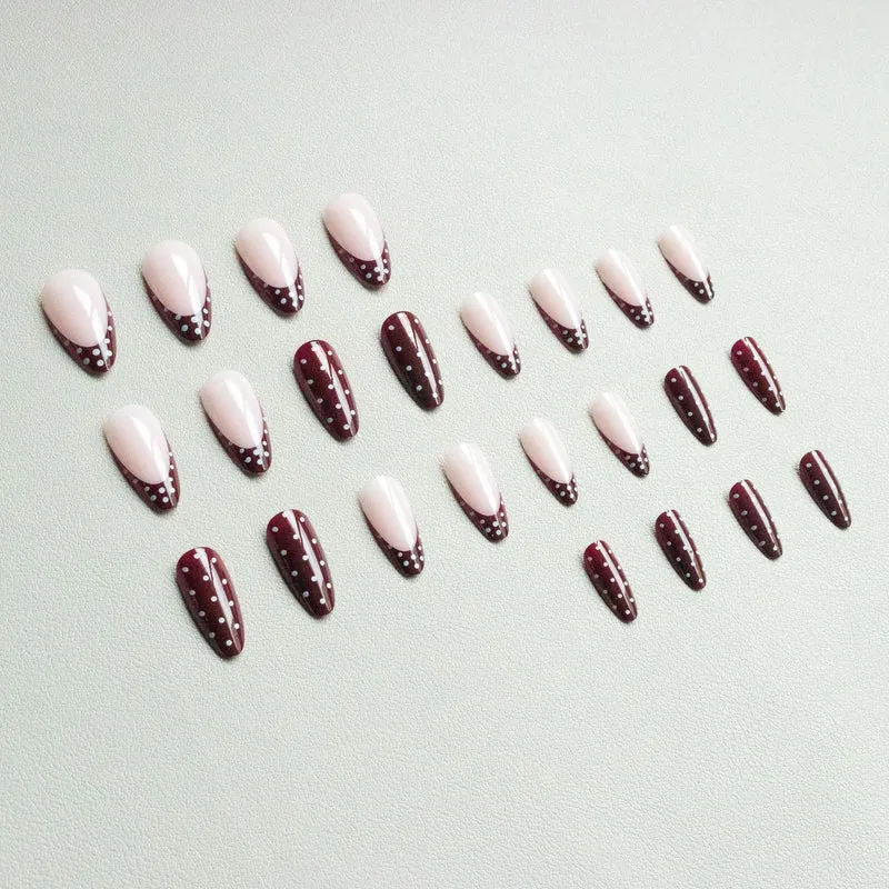Elegantes abstraktes französisches Nagelkunst-Set