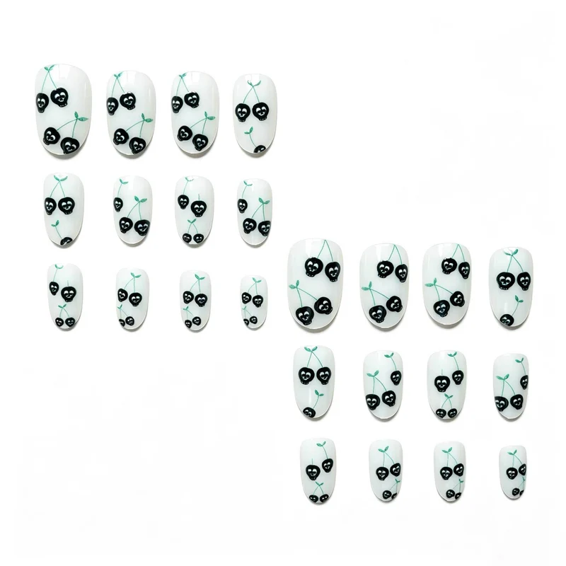 Edgy Skull Kirsche Nagelkunstset