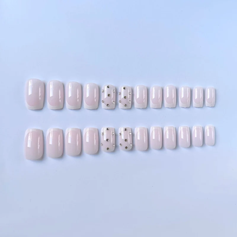 Dekoratives Strass Französisch-Spitze Nagelkunst-Set