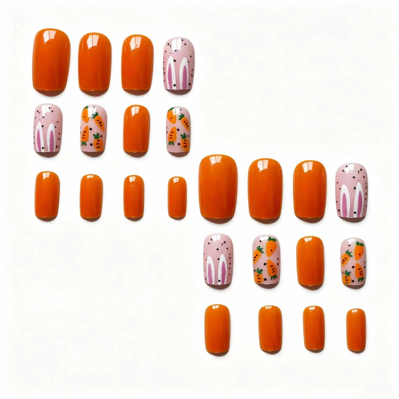 Kreatives Karotten-Themen-Nagelkunst-Set