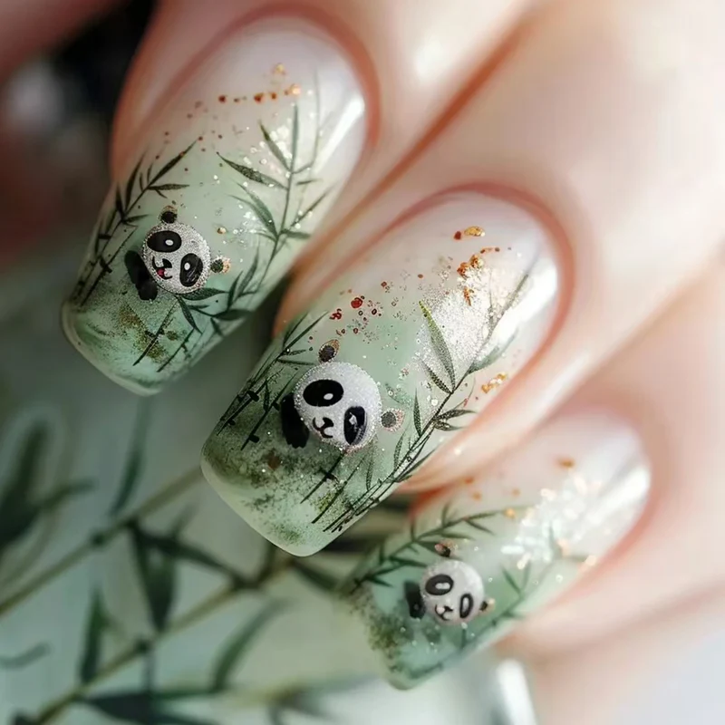 Künstlerisches Panda Nagelkunst Set